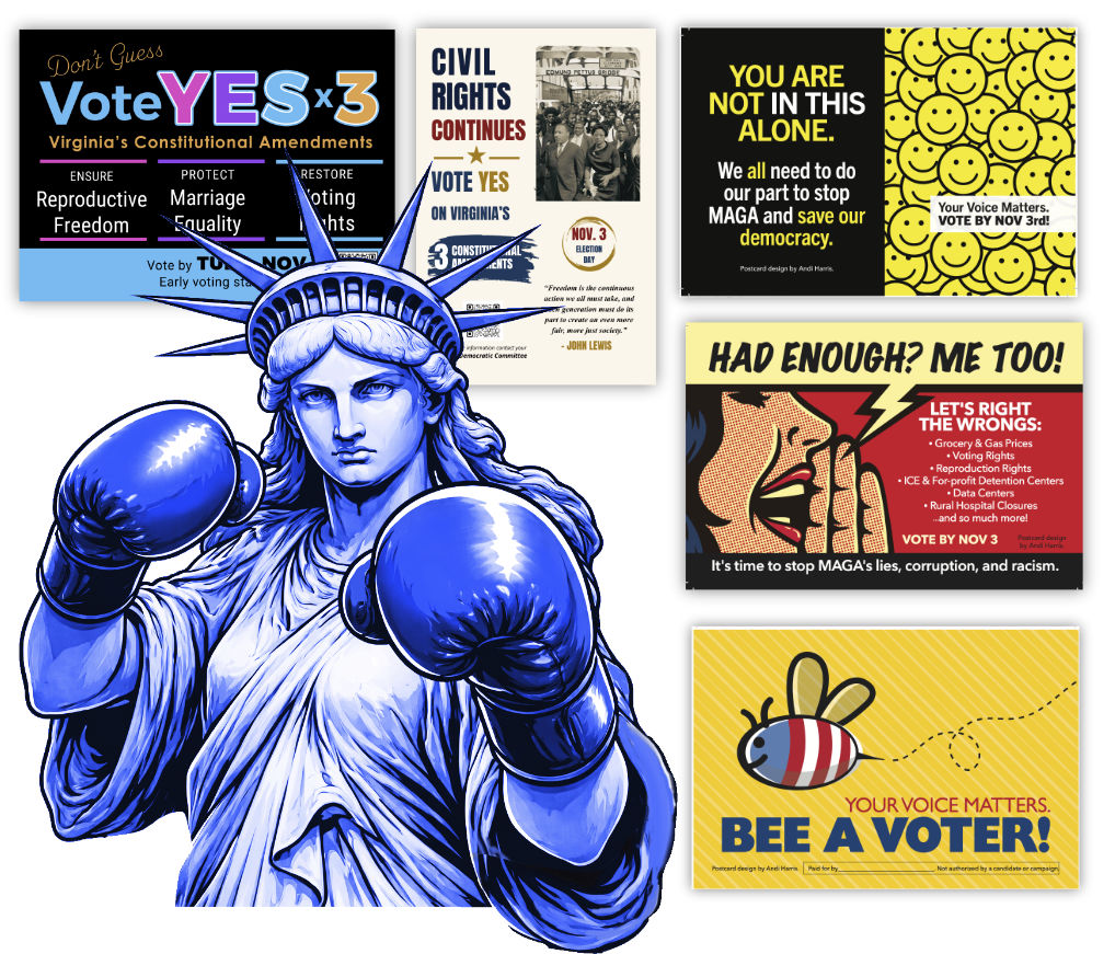 boxing liberty and postcards